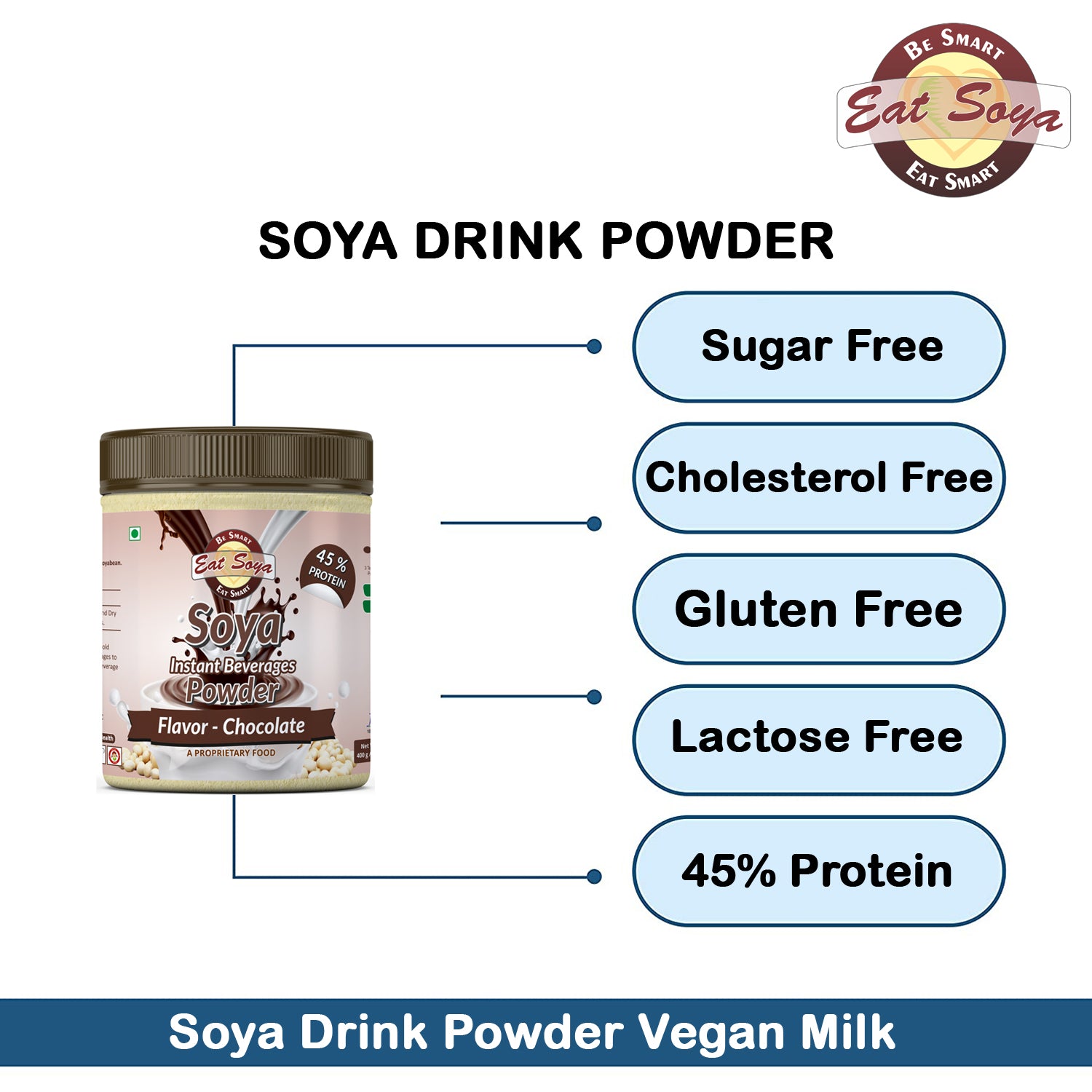 Soya Drink Powder Chocolate- Sugar Free 45% protein