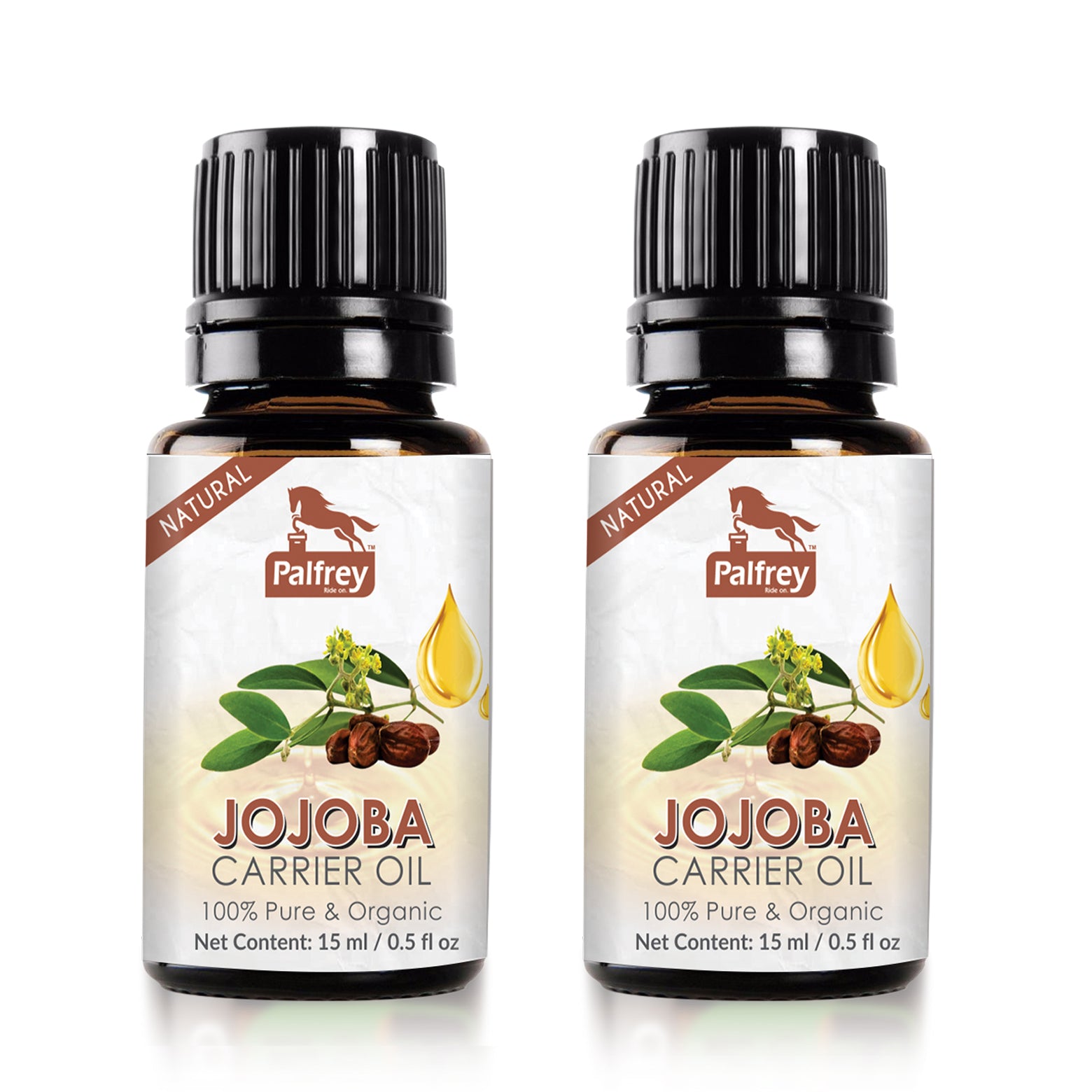 Palfrey 100% Pure Natural Organic Jojoba Carrier Oil (15 ml x 2 = 30 ml)