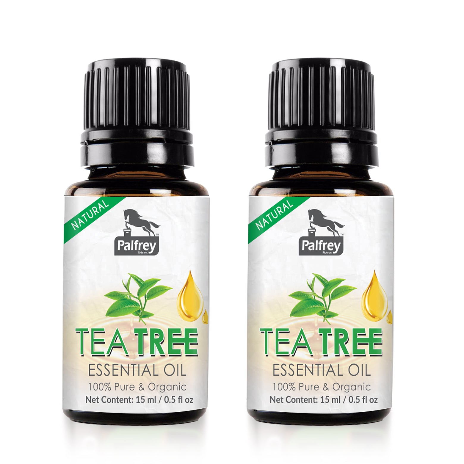 Palfrey 100% Pure Natural Organic Tea Tree Essential Oil (15 ml x 2 = 30 ml)