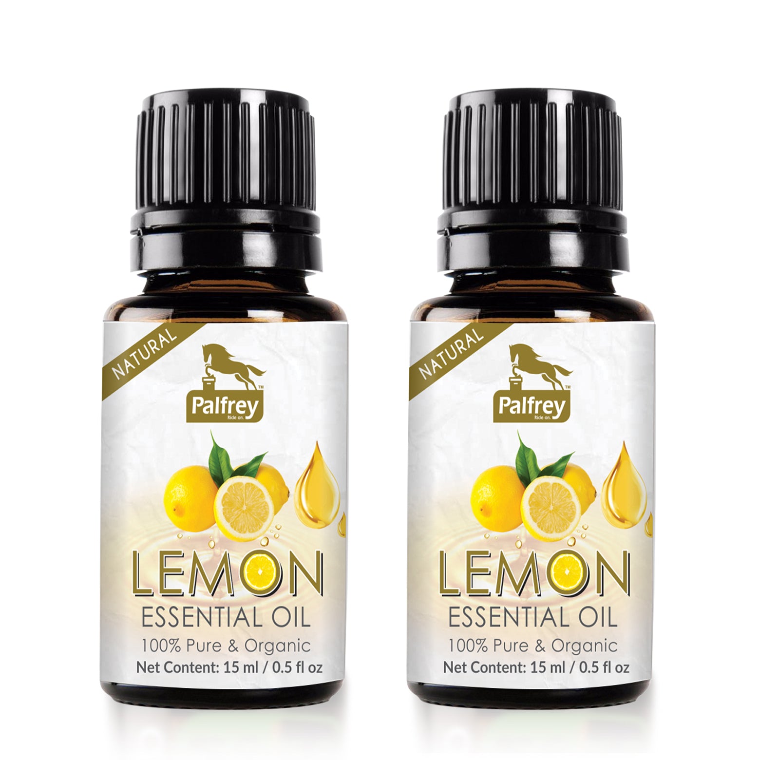 Palfrey 100% Pure Natural Organic Lemon Essential Oil (15 ml x 2 = 30 ml)