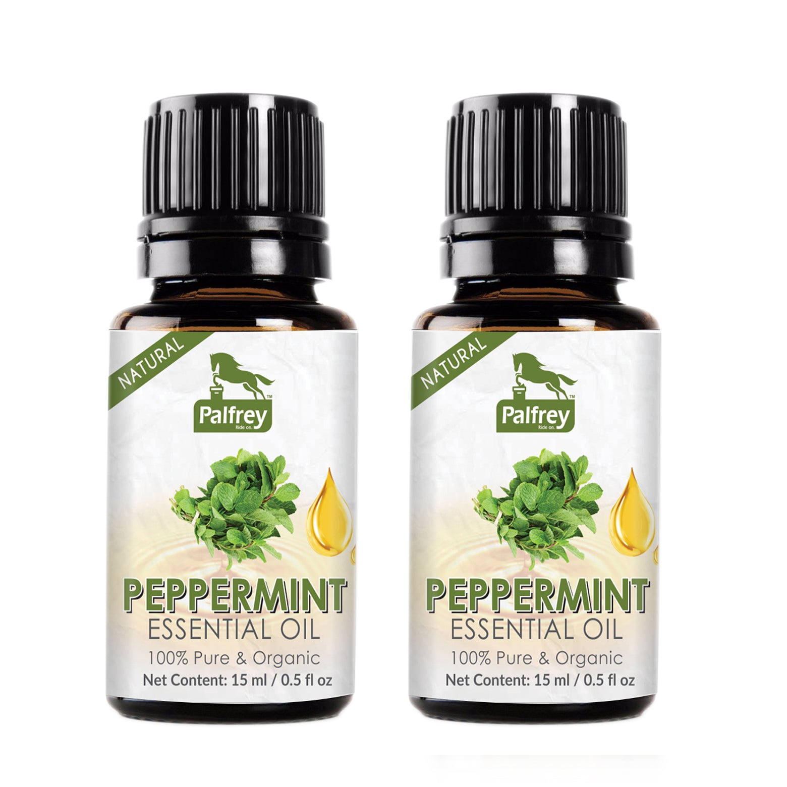 Palfrey 100% Pure Natural Organic Peppermint Essential Oil (15 ml x 2 = 30 ml)