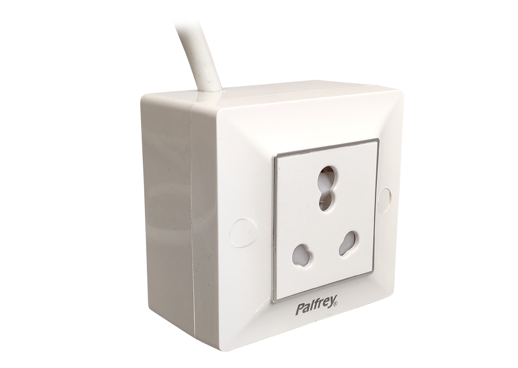 Palfrey Electric Extension Board - 16A Socket with 2.5 mm Heavy Duty Wire (White)