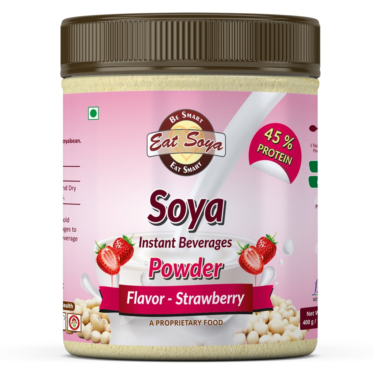 Soya Drink Powder Strawberry- Sugar Free 45% protein